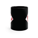 corps of engineers patch insignia on a black coffee mug.