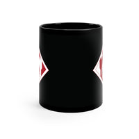 corps of engineers patch insignia on a black coffee mug.