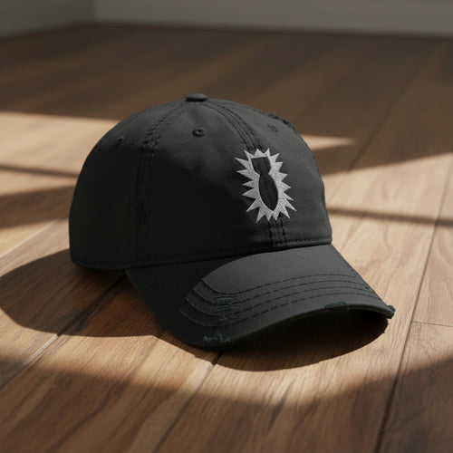 Distressed dad hat with EOD logo