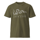 green shirt with join or die design 