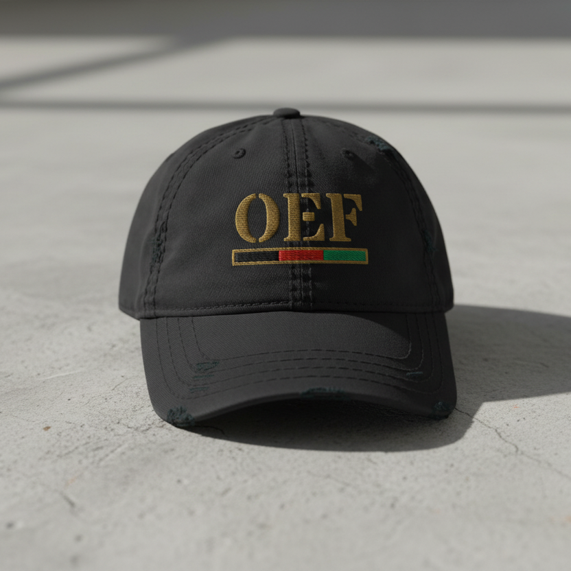 OEF Veteran Distressed Dad Hat