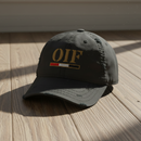 Operation Iraqi freedom veteran distressed dad hat black