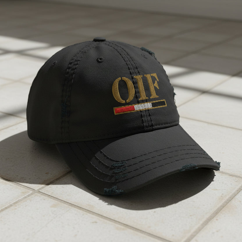 OIF Veteran Distressed Dad Hat