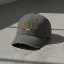 Operation Iraqi freedom veteran distressed dad hat charcoal