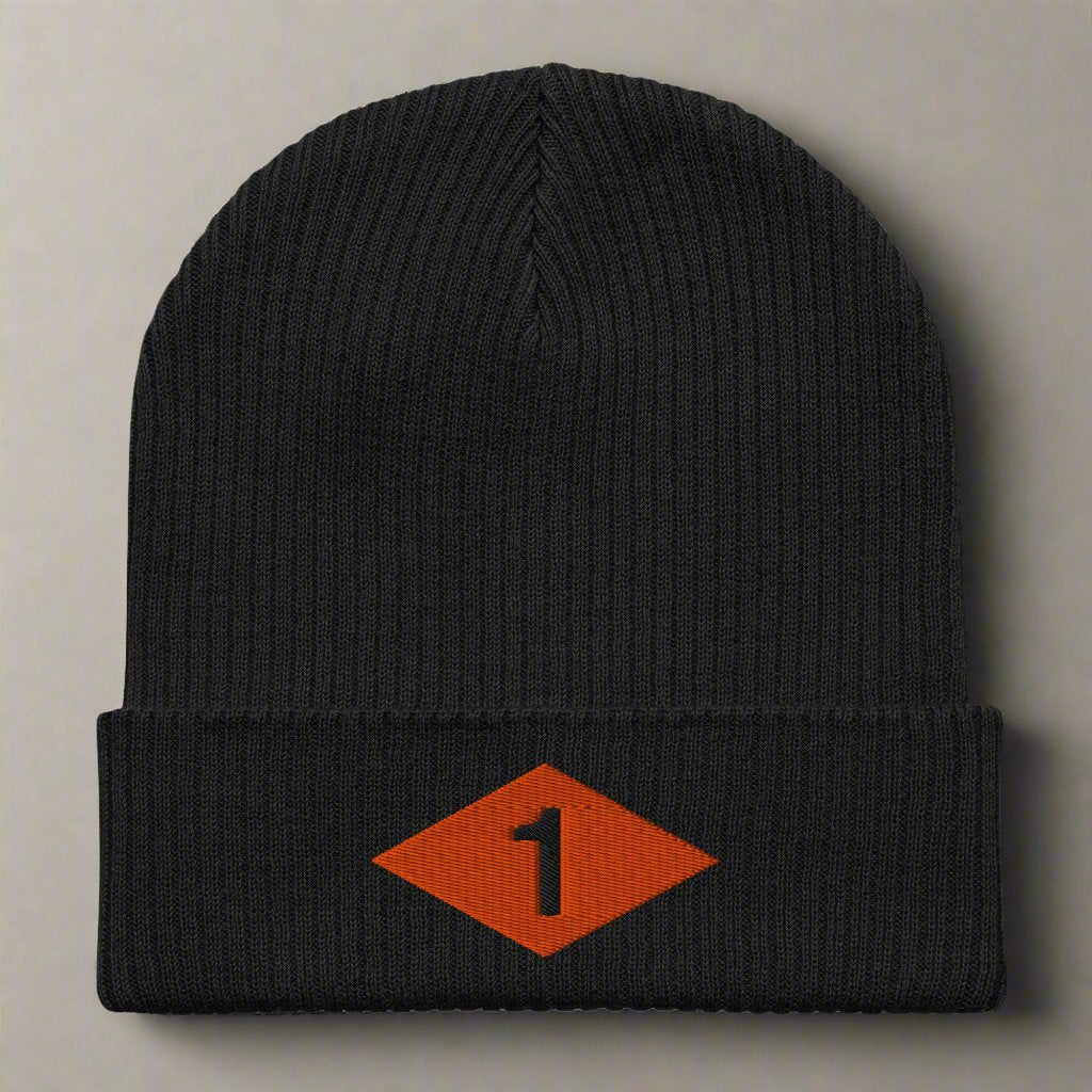 Beanie embroidered with 1st ranger battalion ranger diamond from world war 2