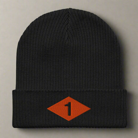 Beanie embroidered with 1st ranger battalion ranger diamond from world war 2