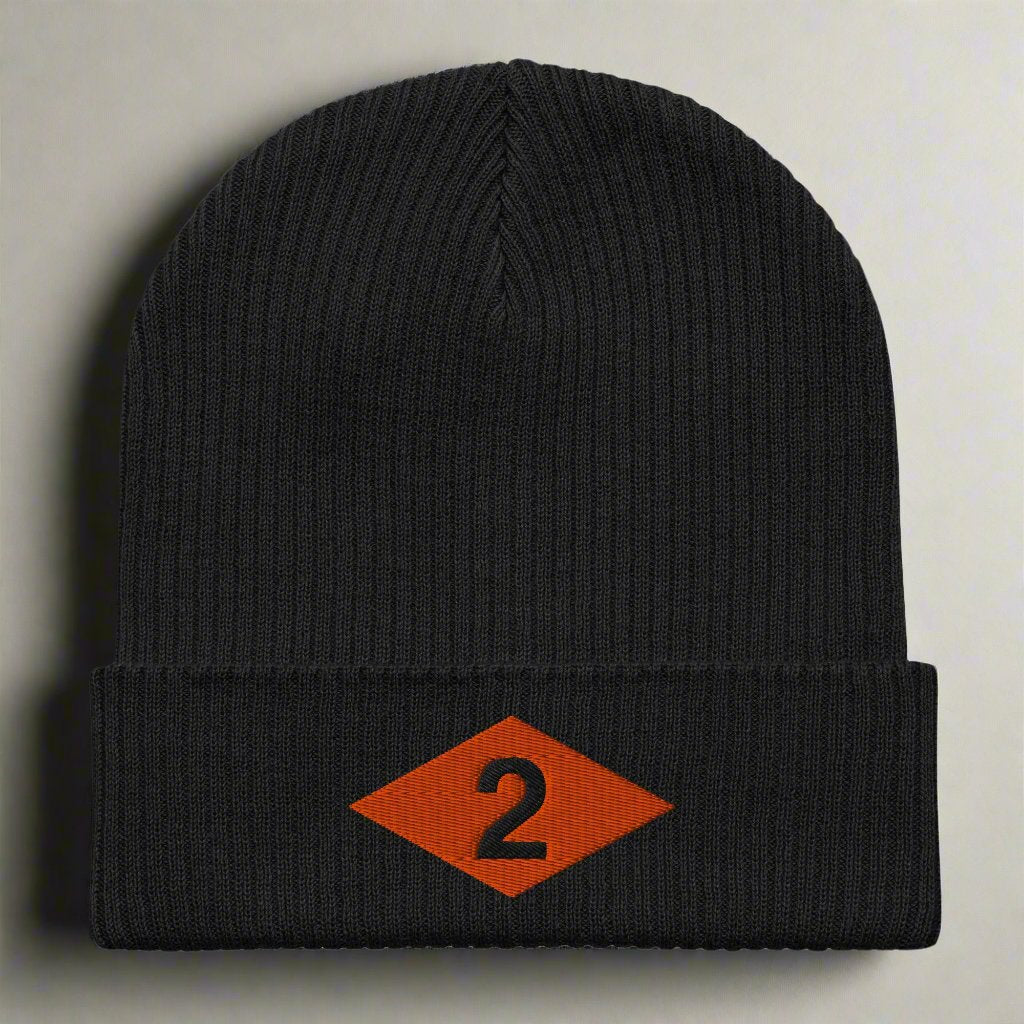 Beanie embroidered with 2nd ranger battalion ranger diamond from world war 2