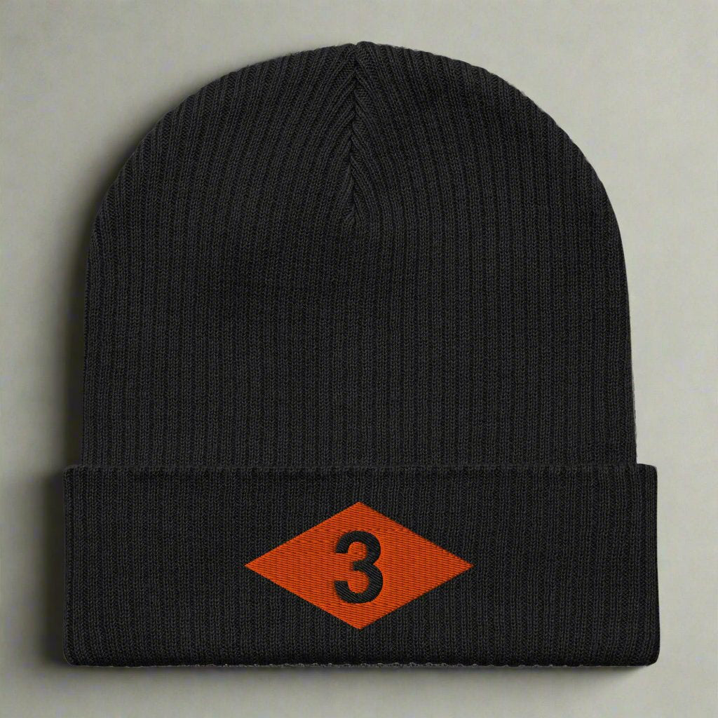 Beanie embroidered with 3rd ranger battalion ranger diamond from world war 2