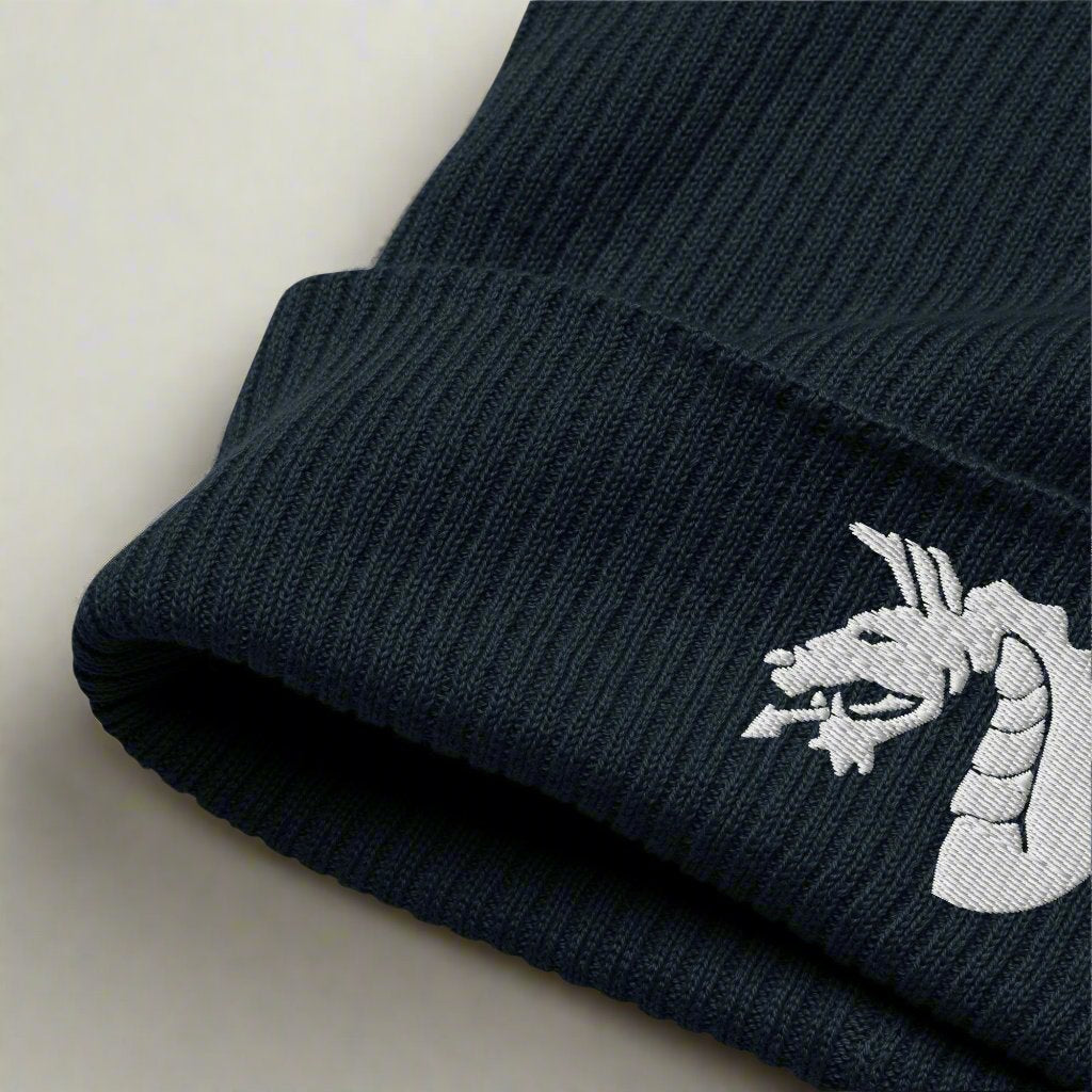 18th airborne corps ribbed beanie embroidered with the dragon insignia.