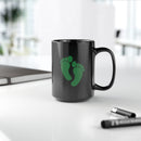 air force pararescue green feet design on a black coffee mug.