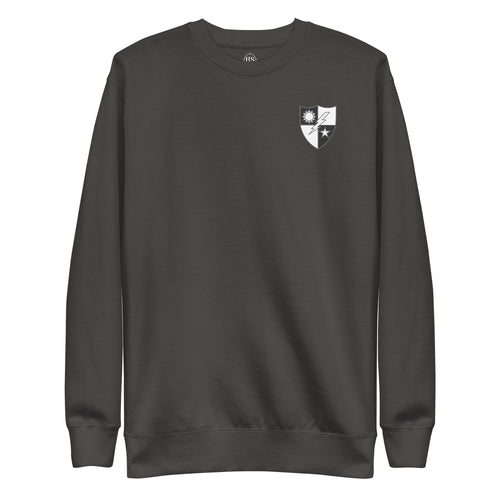 vintage black sweatshirt with a sleek black and white design of the 75th Ranger Regiment DUI