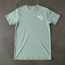 Light blue t-shirt with army ranger insignia on the left chest