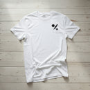 White t-shirt with army ranger insignia on the left chest