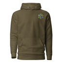 military green pullover hoodie with ranger medic logo