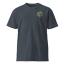 blue shirt with ranger medic insignia on the left chest