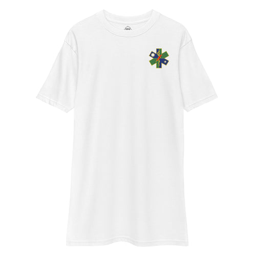 white tee with ranger medic logo