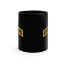 ranger tab logo on a black coffee mug