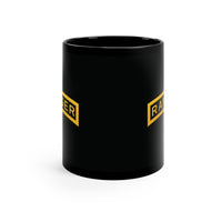 ranger tab logo on a black coffee mug