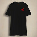 Black t-shirt with tomahawk design and the text RLTW