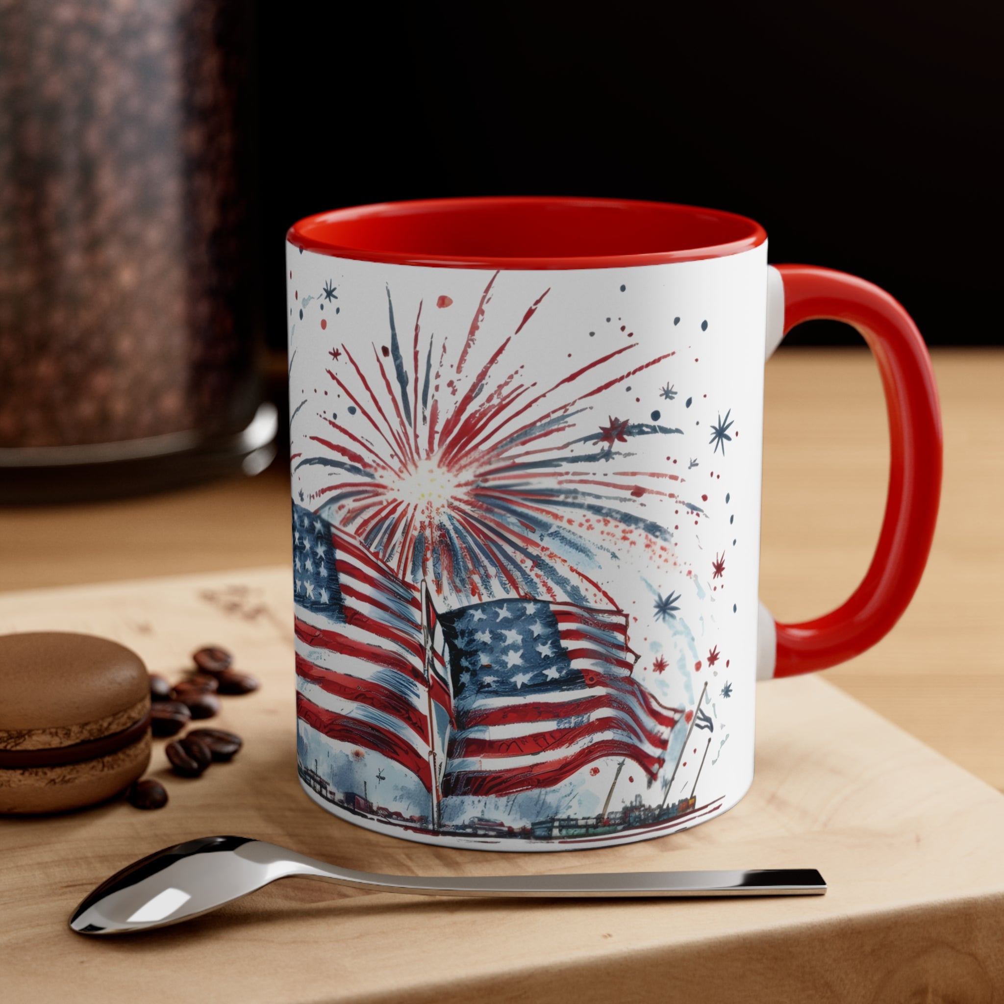 4th of July Fireworks Accent Coffee Mug