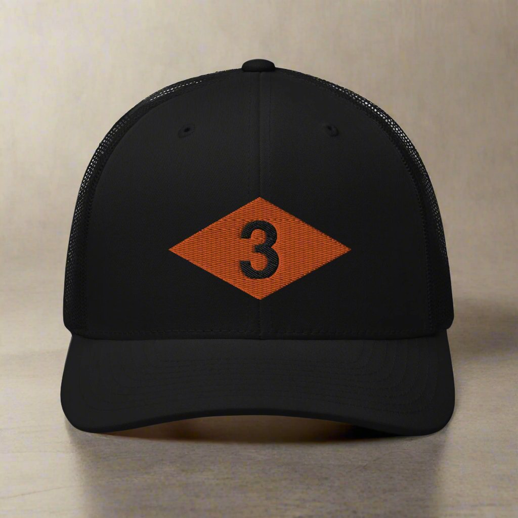 3rd ranger battalion WW2 diamond on snapback trucker hat.