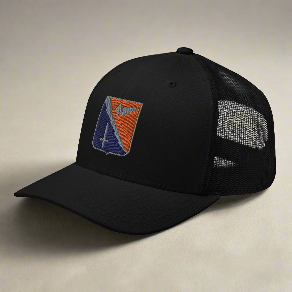 229th aviation regiment insignia snapback trucker hat.