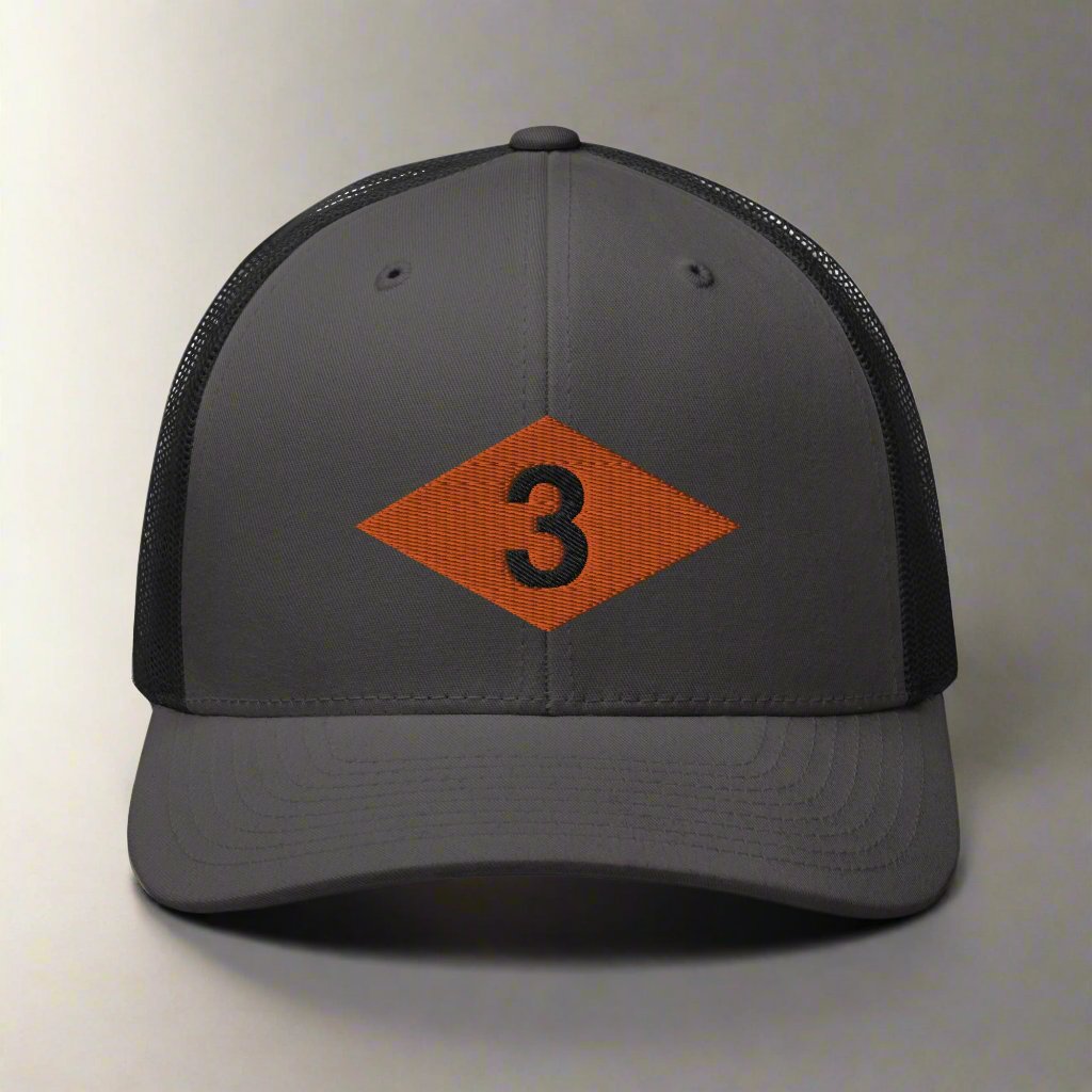 3rd ranger battalion WW2 diamond on snapback trucker hat.