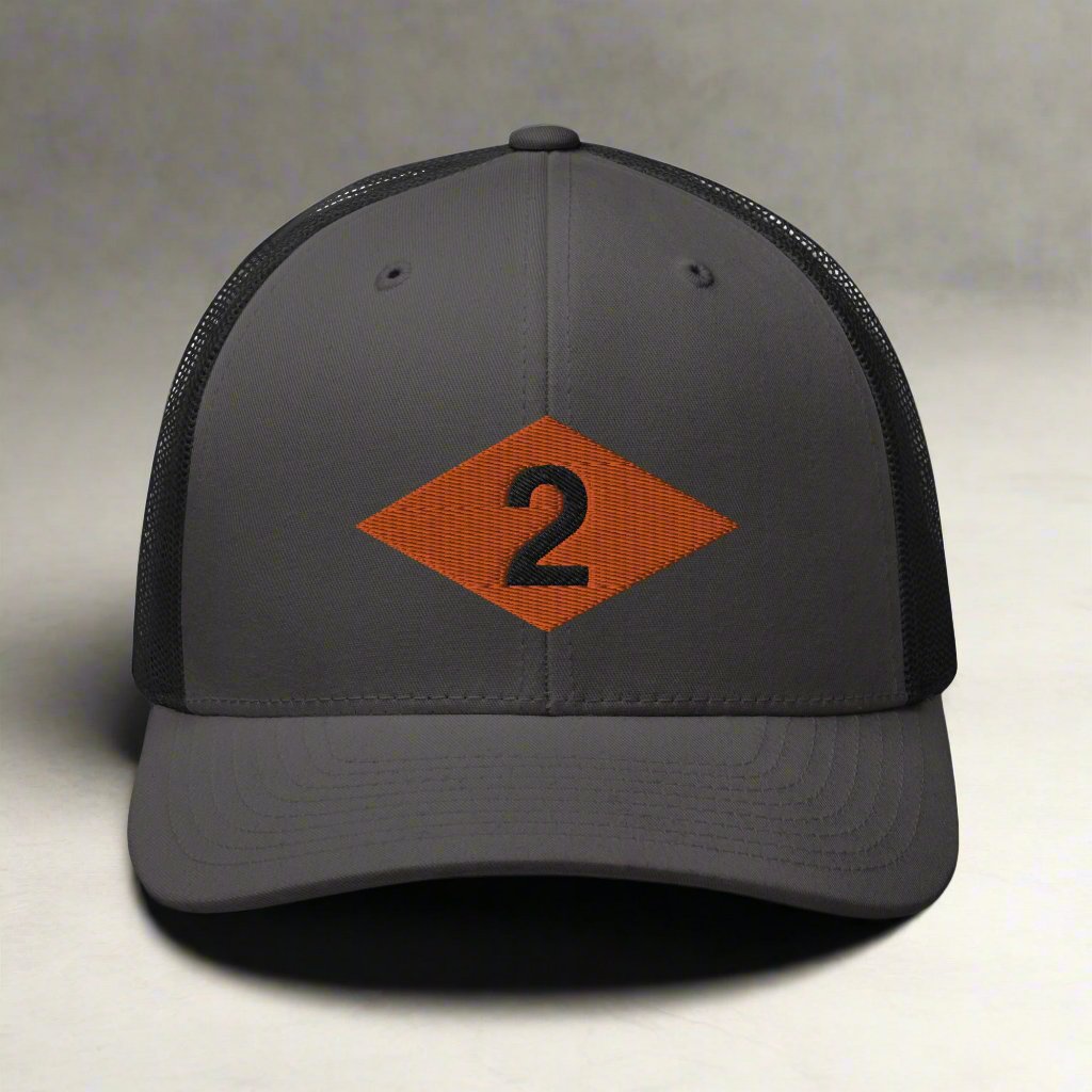 2nd ranger battalion WW2 diamond on snapback trucker hat.