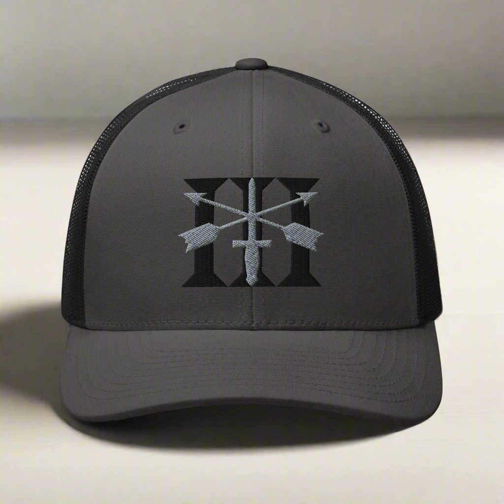 3rd special forces snapback trucker hat with roman numeral design.