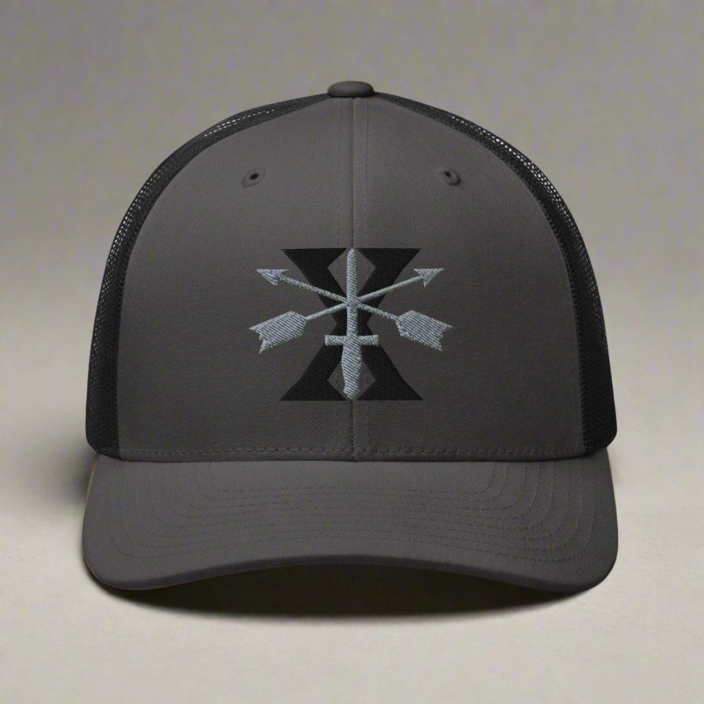 10th special forces snapback trucker hat with roman numeral design.