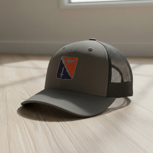 229th aviation regiment insignia snapback trucker hat.