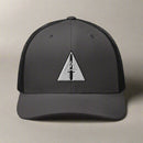 Embroidered delta force insignia on a snapback trucker hat.