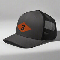 3rd ranger battalion WW2 diamond on snapback trucker hat.