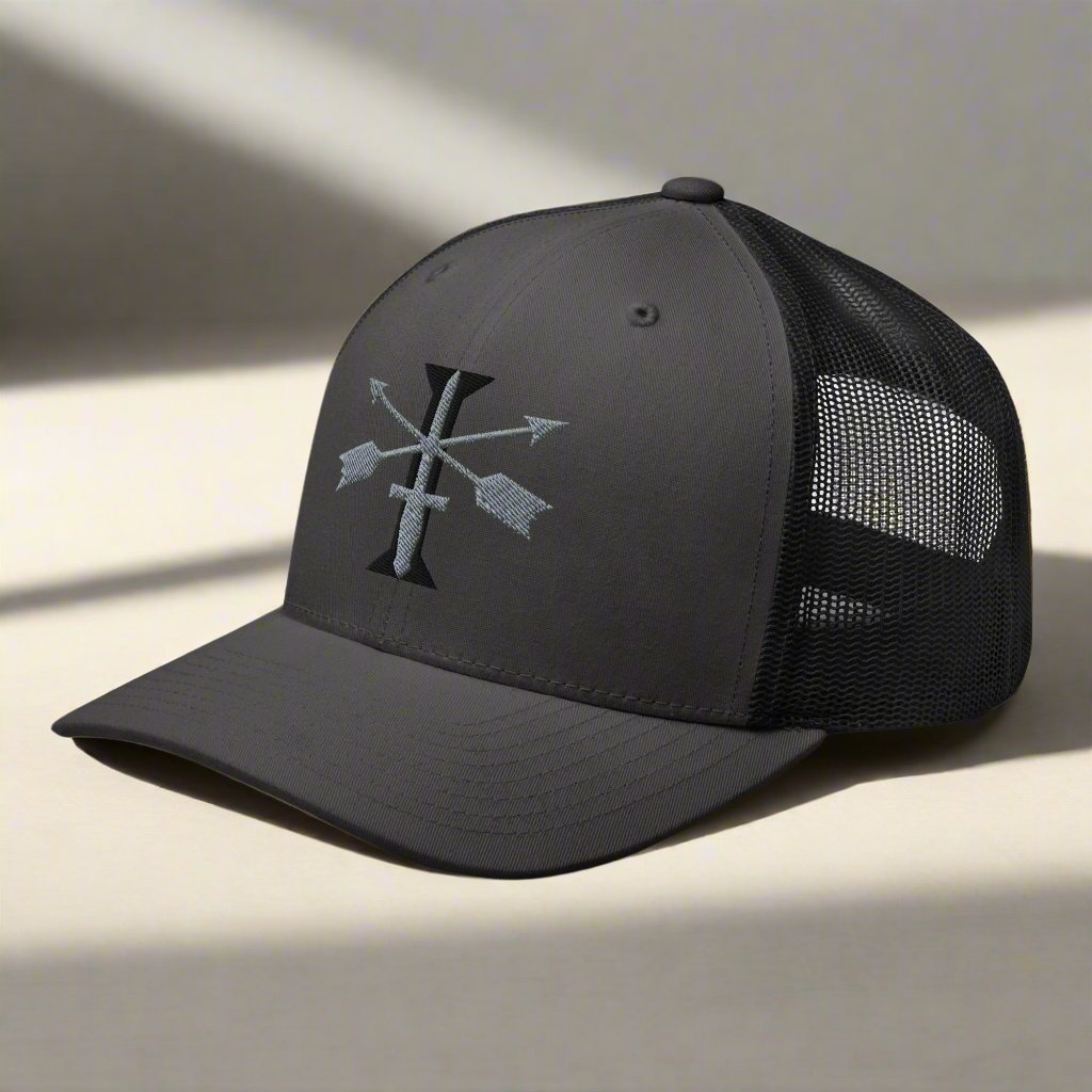 1st special forces snapback trucker hat with roman numeral design.