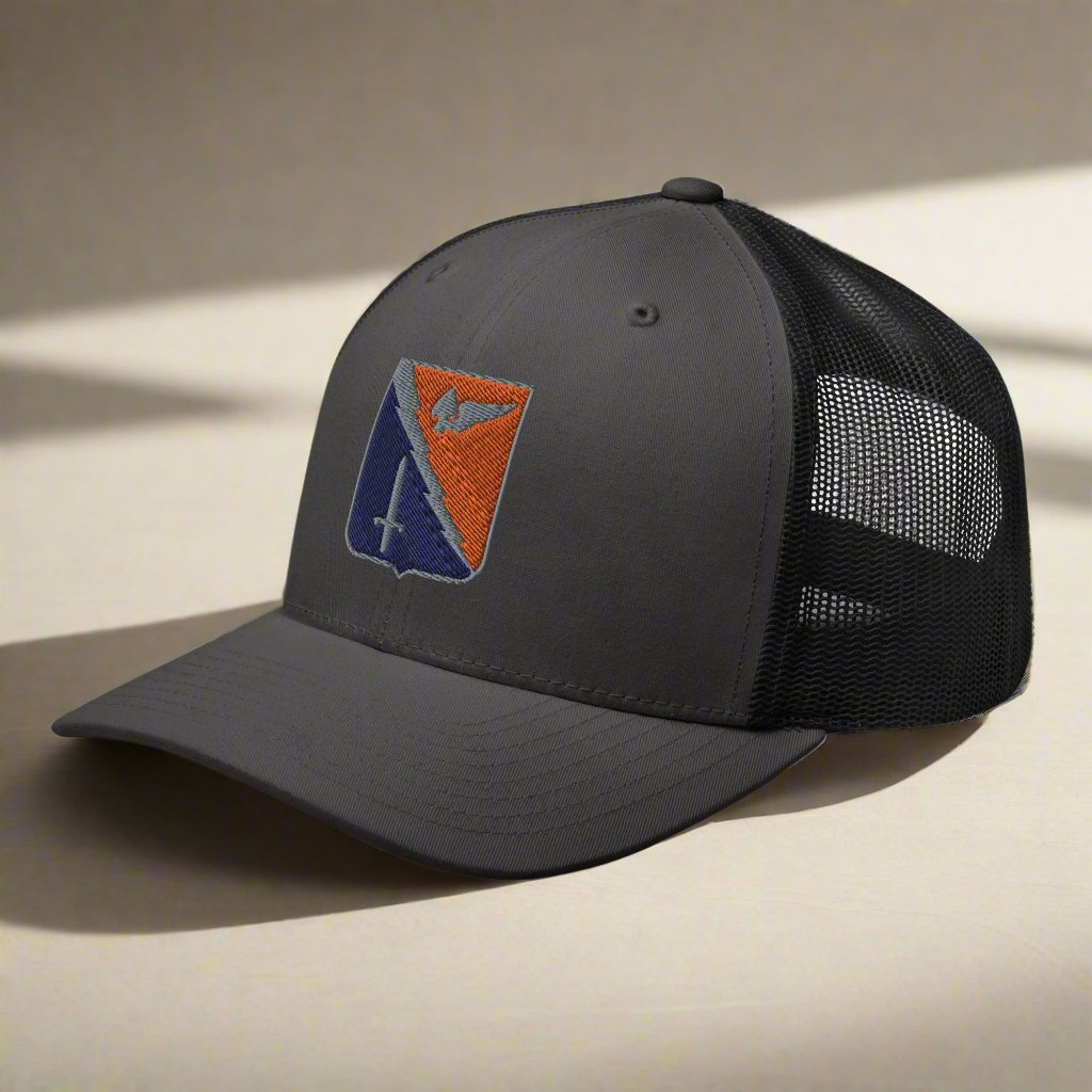 229th aviation regiment insignia snapback trucker hat.