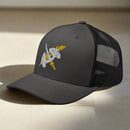 158th aviation regiment insignia on a snapback trucker hat.