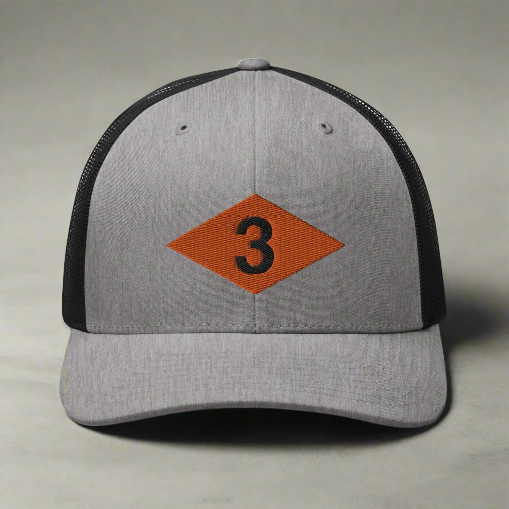 3rd ranger battalion WW2 diamond on snapback trucker hat.