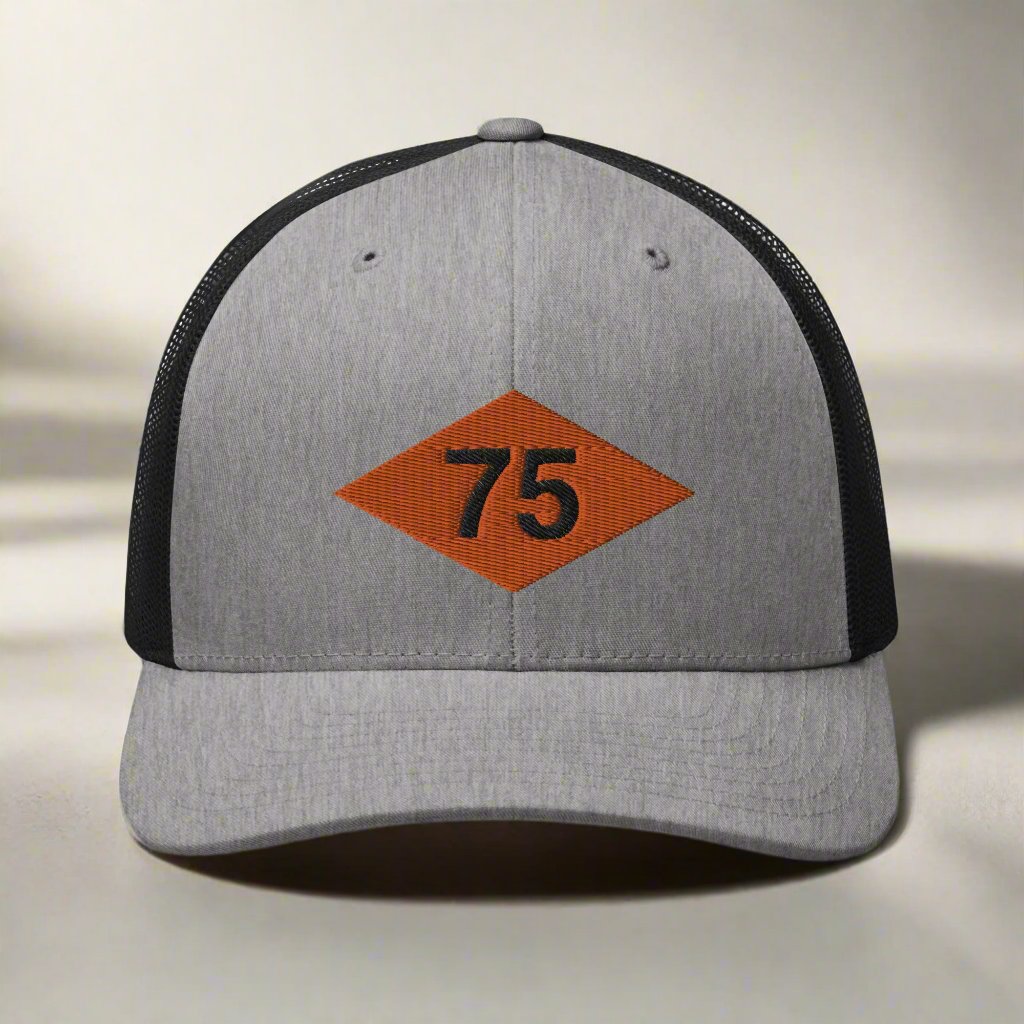 WW2 Ranger Diamond 75th Ranger Regiment Embroidered Trucker Hat