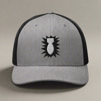 eod bomb insignia embroidered on a snapback trucker hat