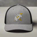 158th aviation regiment insignia on a snapback trucker hat.