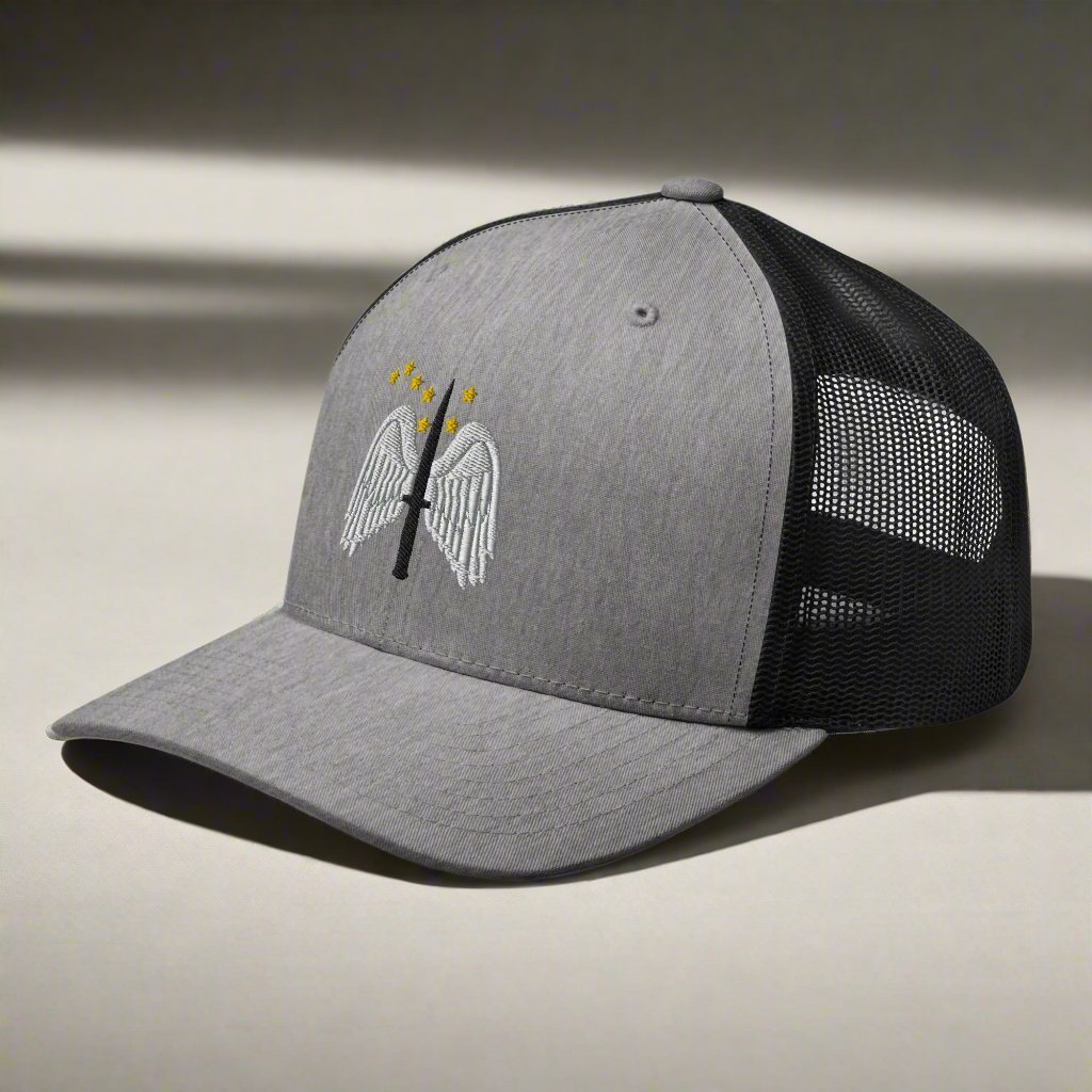 16th combat aviation brigade shoulder insignia embroidered on a snapback trucker hat.