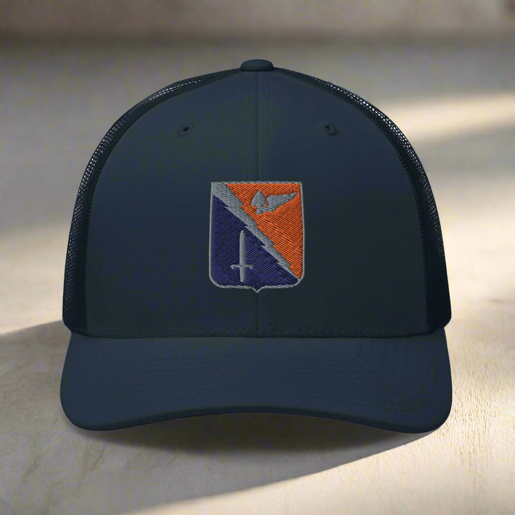 229th aviation regiment insignia snapback trucker hat.