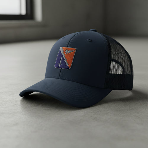229th aviation regiment insignia snapback trucker hat.