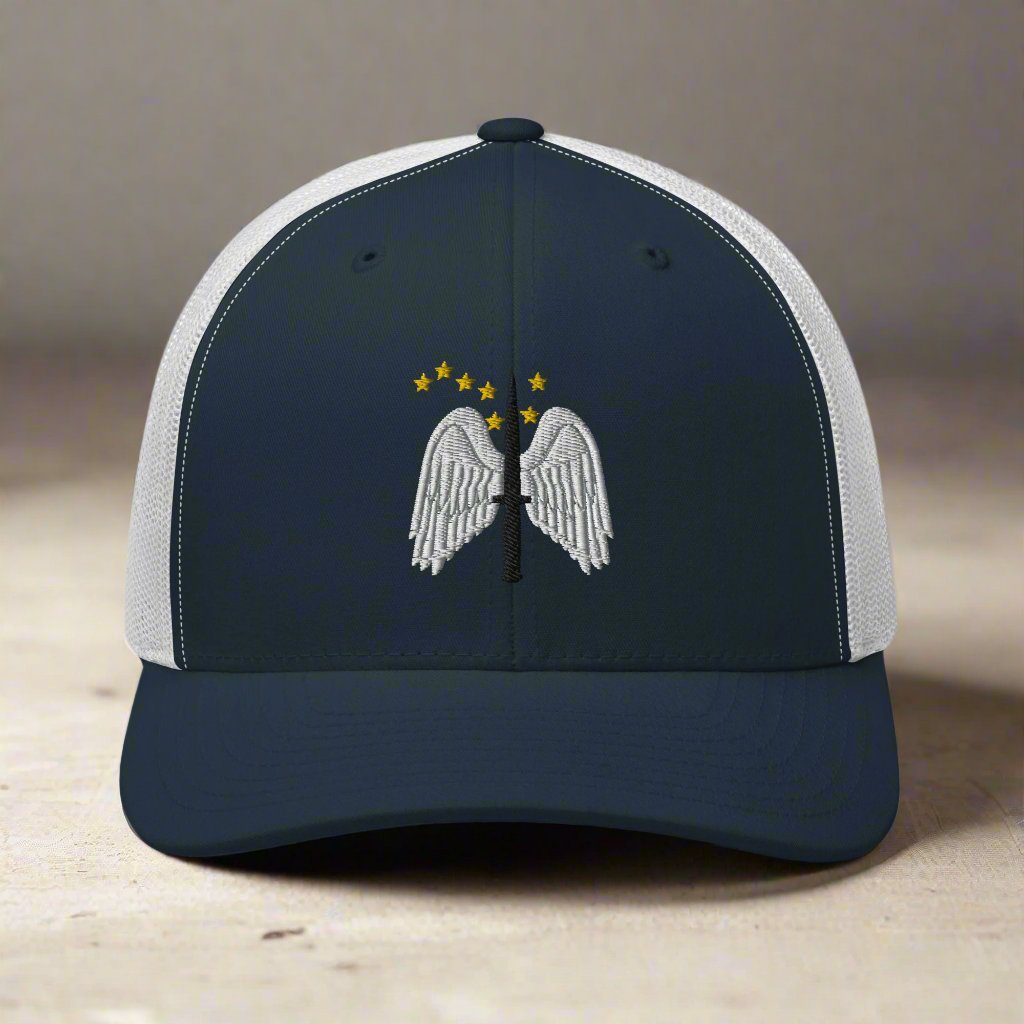 16th combat aviation brigade shoulder insignia embroidered on a snapback trucker hat.