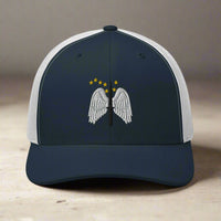16th combat aviation brigade shoulder insignia embroidered on a snapback trucker hat.