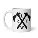 11oz white coffee mug with army rangers rltw and tomahawk design