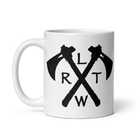 11oz white coffee mug with army rangers rltw and tomahawk design