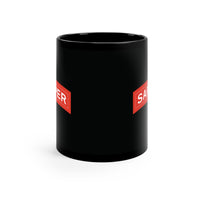 Sapper tab on a black coffee mug