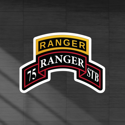 75th ranger regiment special troops battalion STB scroll and tab vinyl decal sticker.