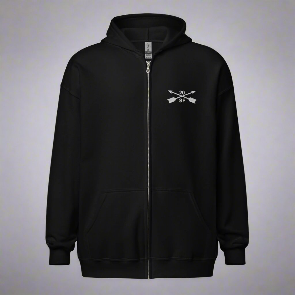 Hoodie with embroidered design of 3rd special forces group insignia. 